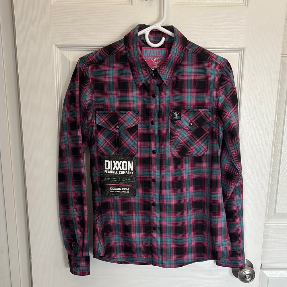 DIXXON Black and Pink Casual Button Down Shirt